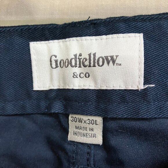 Goodfellow & Co Men's 30x30 Navy Slim Fit 5-Pocket Pants Tapered Button Fly Zip - Picture 8 of 13